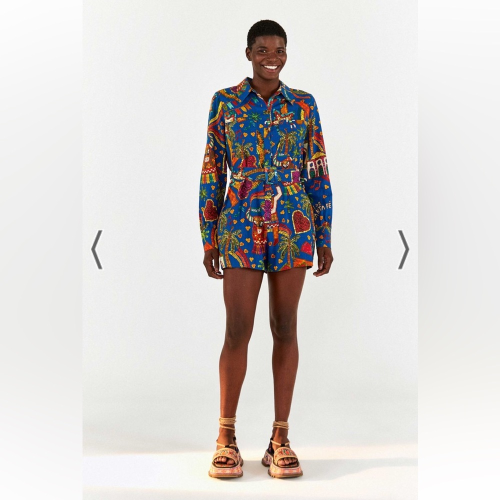 Farm Rio Colorful Patterned Romper - Picture 8 of 9